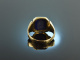 Um 1965! Klassischer Wappen Siegel Ring Lapislazuli Gold 333