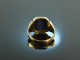 Around 1965! Classical coat of arms seal ring lapis lazuli gold 333