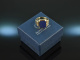 Around 1965! Classical coat of arms seal ring lapis lazuli gold 333