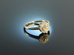 &Ouml;sterreich um 1915! Klassischer Altschliff Diamant Ring 0,4 ct Wei&szlig; Gold 585