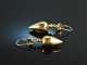 Um 1870! Seltene viktorianische Ohrringe mit Kordeldrahtdekor Gold 585