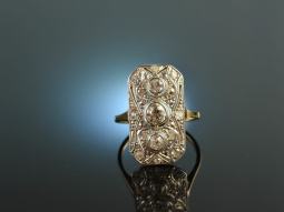 Berlin um 1915! Feinster Art Deco Diamant Ring Gold 585 Platin