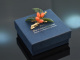 Vienna around 1950! Gorgeous rose hip brooch nephrite coral gold 585