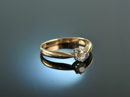 Um 1915! Klassischer Altschliff Diamanrt Ring Gold 585...