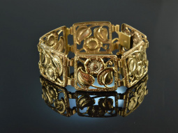 Um 1930! Sch&ouml;nes florales Art Deco Armband Silber 835 vergoldet