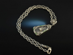 Um 1930! Traum Art Deco Collier Diamanten Bergkristall...