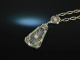 Around 1930! Dream Art Deco Necklace Diamonds Rock Crystal Enamel White Gold 585