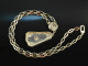 Around 1930! Dream Art Deco Necklace Diamonds Rock Crystal Enamel White Gold 585