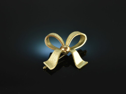 Around 1965! Classic Vintage Bows Brooch Gold 585