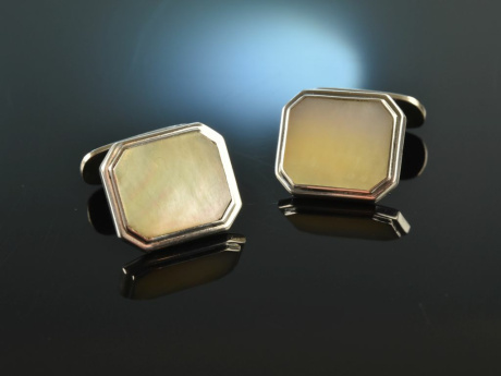 Around 1965! Classic cufflinks with mother of pearl silver 835