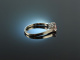 Um 1975! Klassischer Rubin Brillant Ring 0,44 ct Wei&szlig; Gold 750