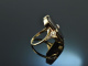 Um 1910! Sch&ouml;ner Art Deco Ring Onyx Diamant Gold 585