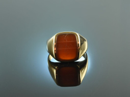 Around 1955! Classic coat of arms seal ring carnelian...