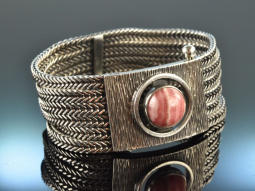 Um 1960! Schickes Vintage Design Armband mit Rhodochrosit...