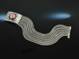 Um 1960! Schickes Vintage Design Armband mit Rhodochrosit...