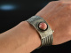 Around 1960! Chic vintage design bracelet with rhodochrosite silver 835