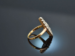 1900! Noble marquise ring old-cut diamonds 1.5 ct gold 750