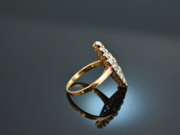 Um 1900! Edler Marquise Ring Altschliff Diamanten 1,5 ct Gold 750