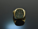 Around 1965! Classic Coat of Arms Signet Ring with Engraving Blood Jasper Gold 585