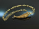 Around 1965! Large link fish pendant with chain silver 925 gold plated