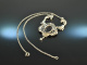 Around 1960! Beautiful traditional Dirndl necklace with large garnet silver 835