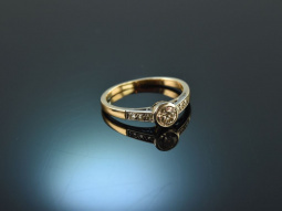 Wien um 1910! Sch&ouml;ner Altschliff Diamant Ring 0,35 ct Gold 585 Platin
