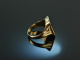 Around 1965! Classic Mens Crest Signet Ring Onyx Gold 333