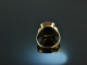 Around 1965! Classic Mens Crest Signet Ring Onyx Gold 333