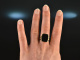 Around 1965! Classic Mens Crest Signet Ring Onyx Gold 333