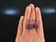 Vivid Violet! Drop earrings amethyst red agate silver 925 gold plated