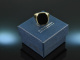 Around 1970! Classic Vintage Mens Signet Crest Ring Onyx Gold 333