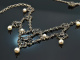 Around 1950! Enchanting traditional Dirndl necklace garnet pearls silver 835