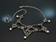 Around 1950! Enchanting traditional Dirndl necklace garnet pearls silver 835