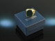 Around 1960! Classic Mens Signet Crest Ring Blood Jasper Gold 333