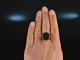 Around 1970! Classic Mens Signet Crest Ring Blood Jasper Gold 585