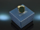 Around 1970! Classic Mens Signet Crest Ring Blood Jasper Gold 585
