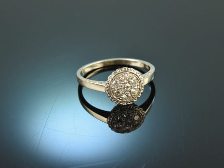 &Ouml;sterreich um 1920! Sch&ouml;ner Art Deco Diamant Ring Wei&szlig; Gold 585