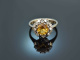 Around 1970! Chic Vintage Ring Gold Beryl Diamonds White Gold 585