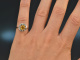 Around 1970! Chic Vintage Ring Gold Beryl Diamonds White Gold 585