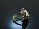 Um 1970! Schicker Vintage Ring Australischer Opal Diamanten Gold 585