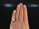 Around 1970! Chic Vintage Ring Australian Opal Diamonds Gold 585