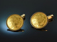 Österreich um 1970!  Klassische 1 Dukat Goldmünzen Manschettenknöpfe Gold 585 und 986