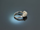 Around 1980! Classic Brilliant Ring 1.4 ct White Gold 750