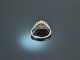 Um 1980! Klassischer Brillant Ring 1,4 ct Wei&szlig; Gold 750