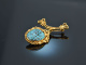 Otto Hahn um 1930! Signierter handgearbeiter T&uuml;rkis Anh&auml;nger mit Kette Gold 585
