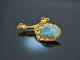 Otto Hahn um 1930! Signierter handgearbeiter T&uuml;rkis Anh&auml;nger mit Kette Gold 585