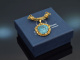 Otto Hahn um 1930! Signierter handgearbeiter T&uuml;rkis Anh&auml;nger mit Kette Gold 585