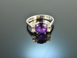 Around 1970! Beautiful Vintage Amethyst Ring Diamonds...