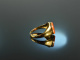 Around 1960! Classic Coat of Arms Signet Ring Carnelian Gold 585