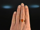 Around 1960! Classic Coat of Arms Signet Ring Carnelian Gold 585